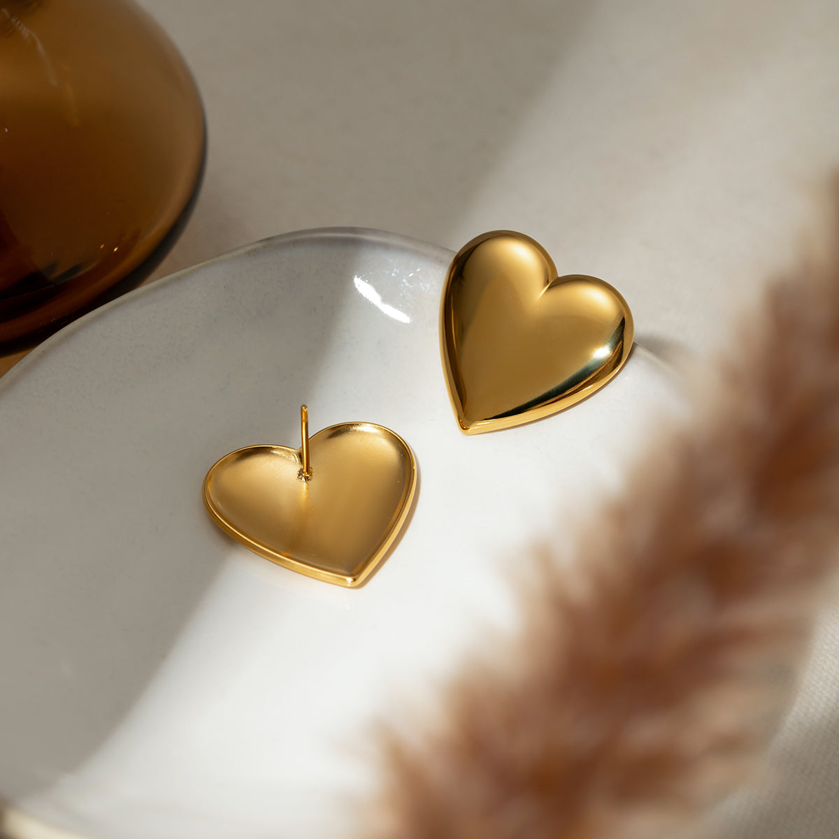 Stainless Steel Heart Stud Earrings Stainless Steel Heart Stud Earrings